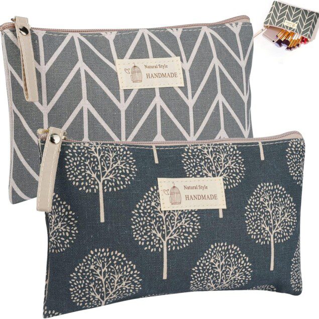 2 pièces de sac cosmétique en toile : trousse de maquillage multi-fonctionnelle pour les sorties, voyages et fitness