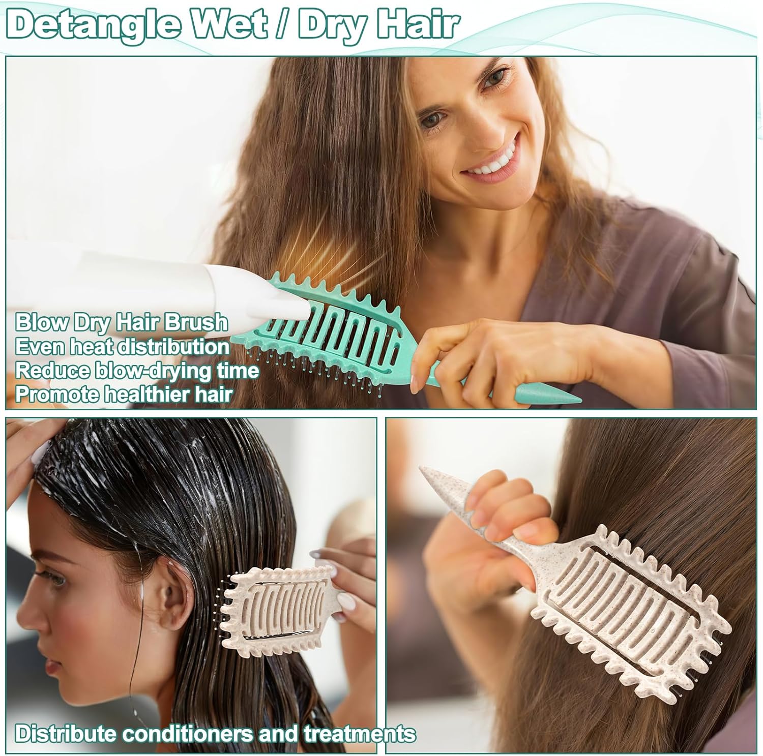 Brosse demêlante pour cheveux bouclés : l'outil idéal pour un coiffage facile et sans frisottis – Image 4