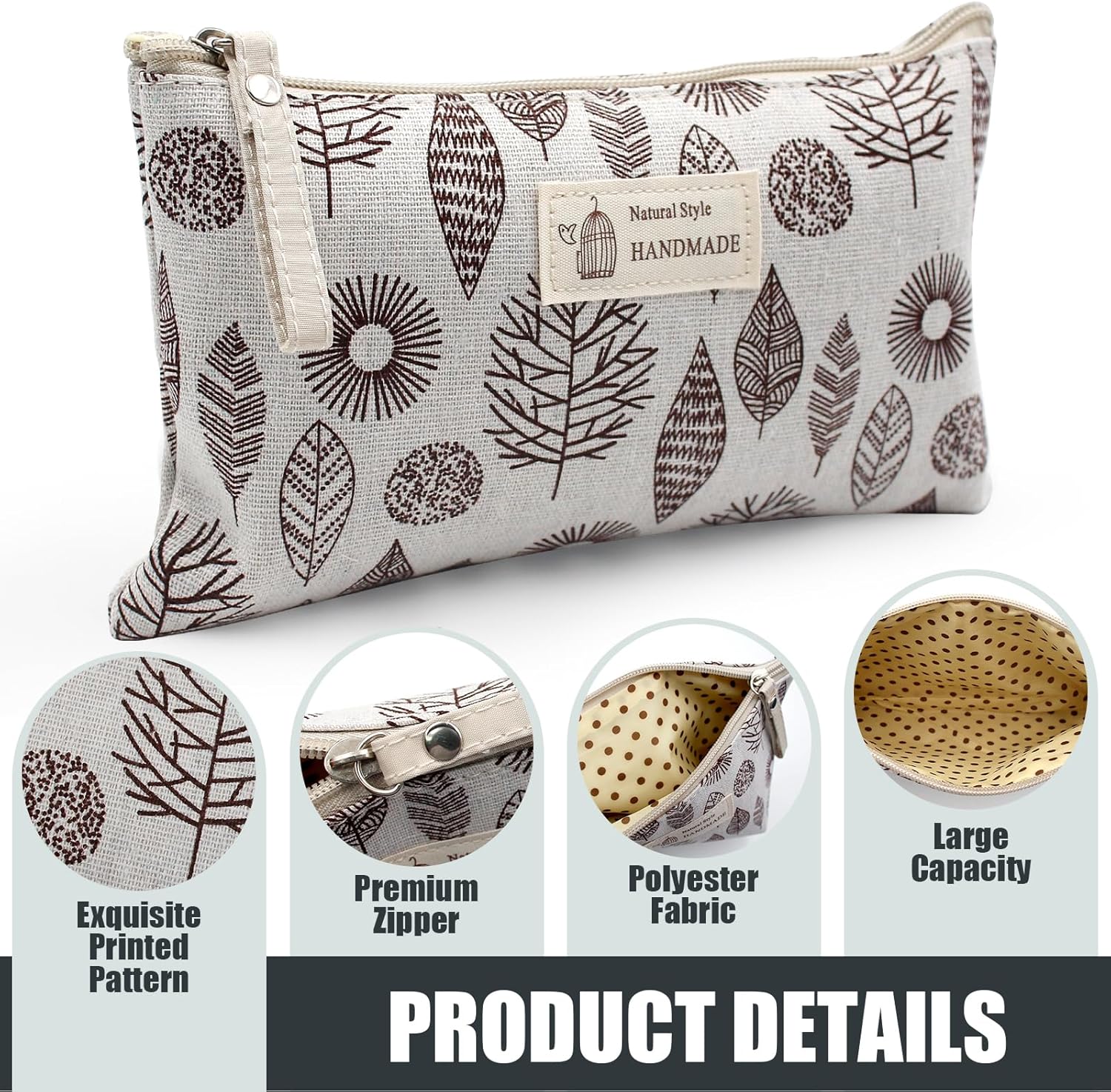 Sac cosmétique en toile : trousse de maquillage multi-fonctionnelle pour les voyages et le fitness – Image 3