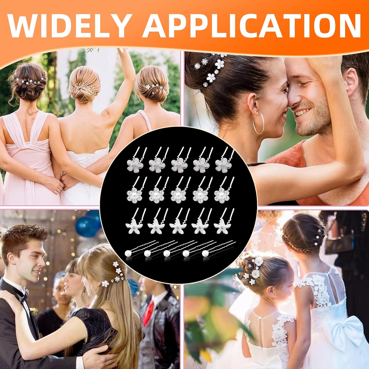 Épingles à cheveux de mariage : 20 pièces élégantes pour sublimer votre coiffure spéciale Accessoires en forme de U ornés de perles et de cristaux pour demoiselles d'honneur et mariées – Image 5