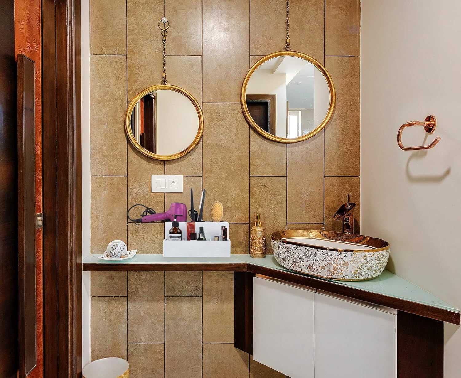 Organisateur d'outils pour cheveux : rangement multifonctionnel élégant pour salle de bain – Image 2