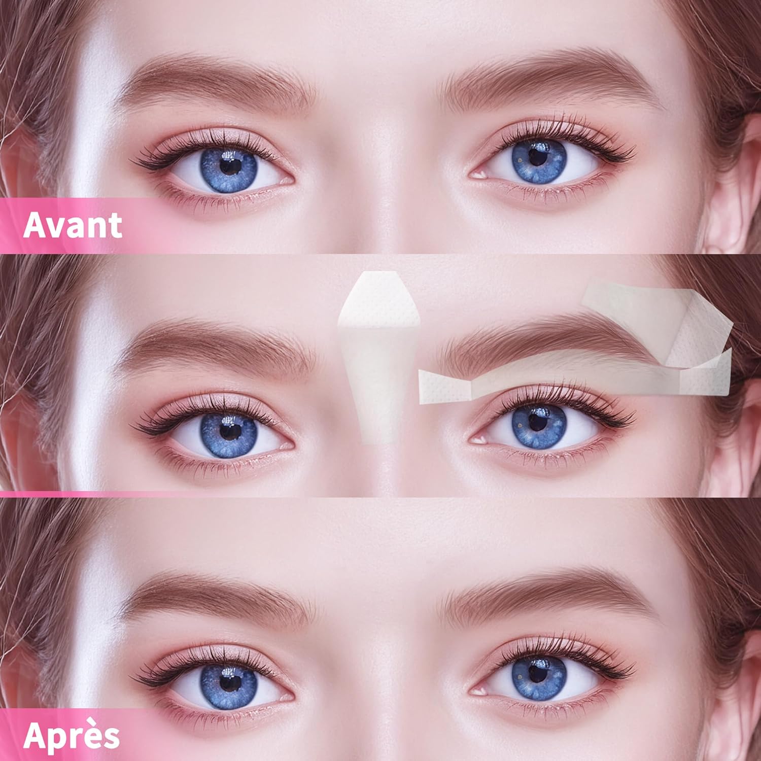 Bandes de cire froide dépilatoire pour sourcils et lèvre : épilation douce et efficace pour peaux sensibles – Image 2