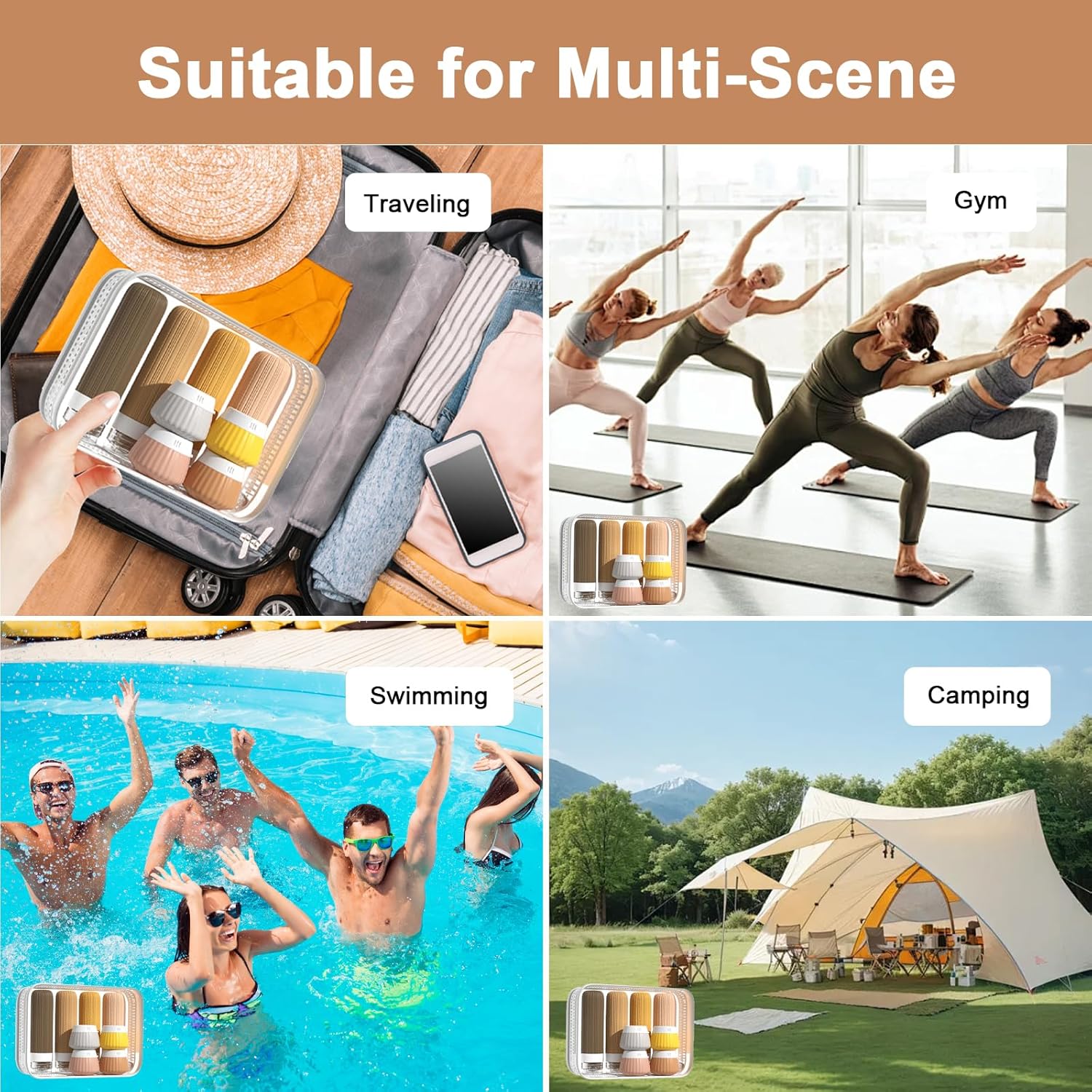 Kit voyage pour les aventuriers : flacons en silicone rechargeables et étanches, 14 pièces colorées pour un voyage sans tracas – Image 6