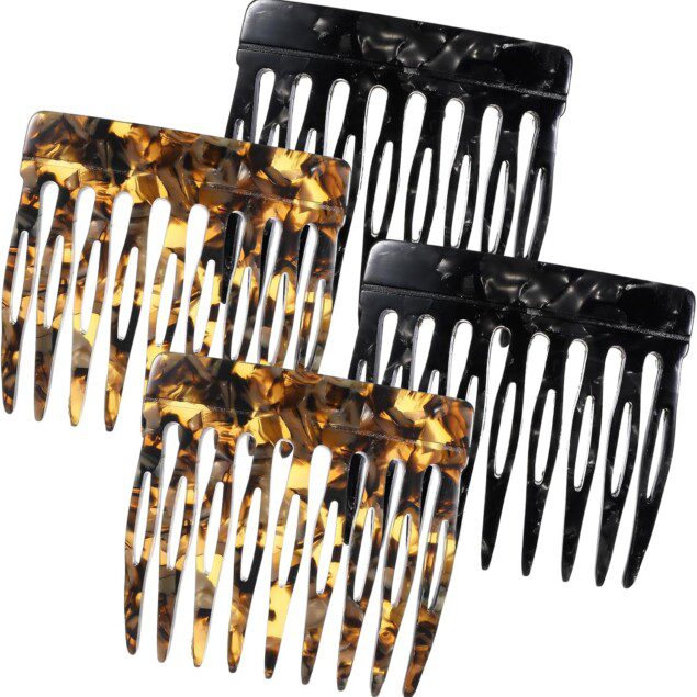Peignes à cheveux pour femme : lot de 4 accessoires élégants pour chignons sophistiqués