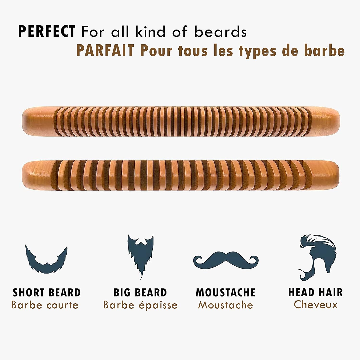 Peigne en bois pour barbe et moustache : l'outil écologique idéal pour les hommes soucieux de leur style – Image 5