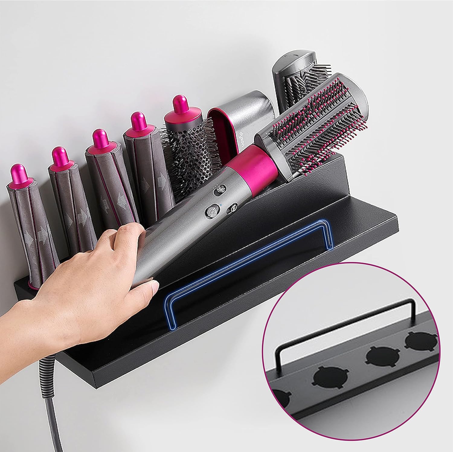 Support de montage mural pour Dyson Airwrap : un organisateur élégant et pratique pour salle de bain à domicile – Image 3