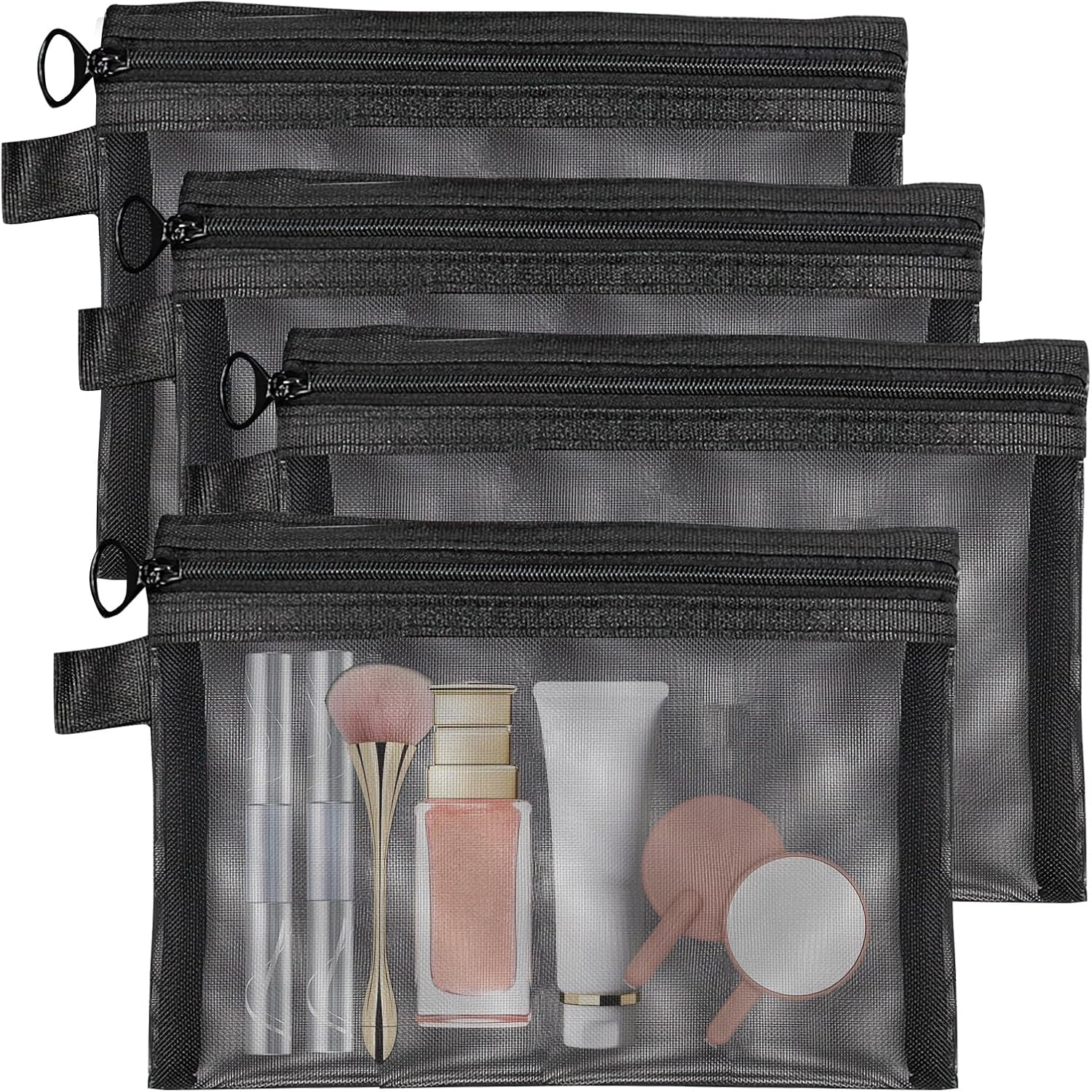 Trousse de toilette femme : 4 pack en nylon pour un rangement élégant et pratique en voyage