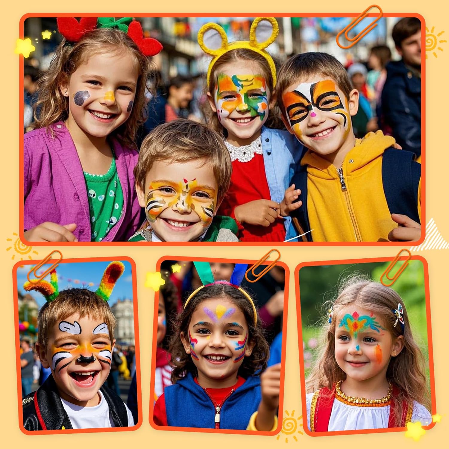 Peinture visage bio pour enfants : kit de 14 couleurs pour un carnaval créatif et sans danger – Image 6