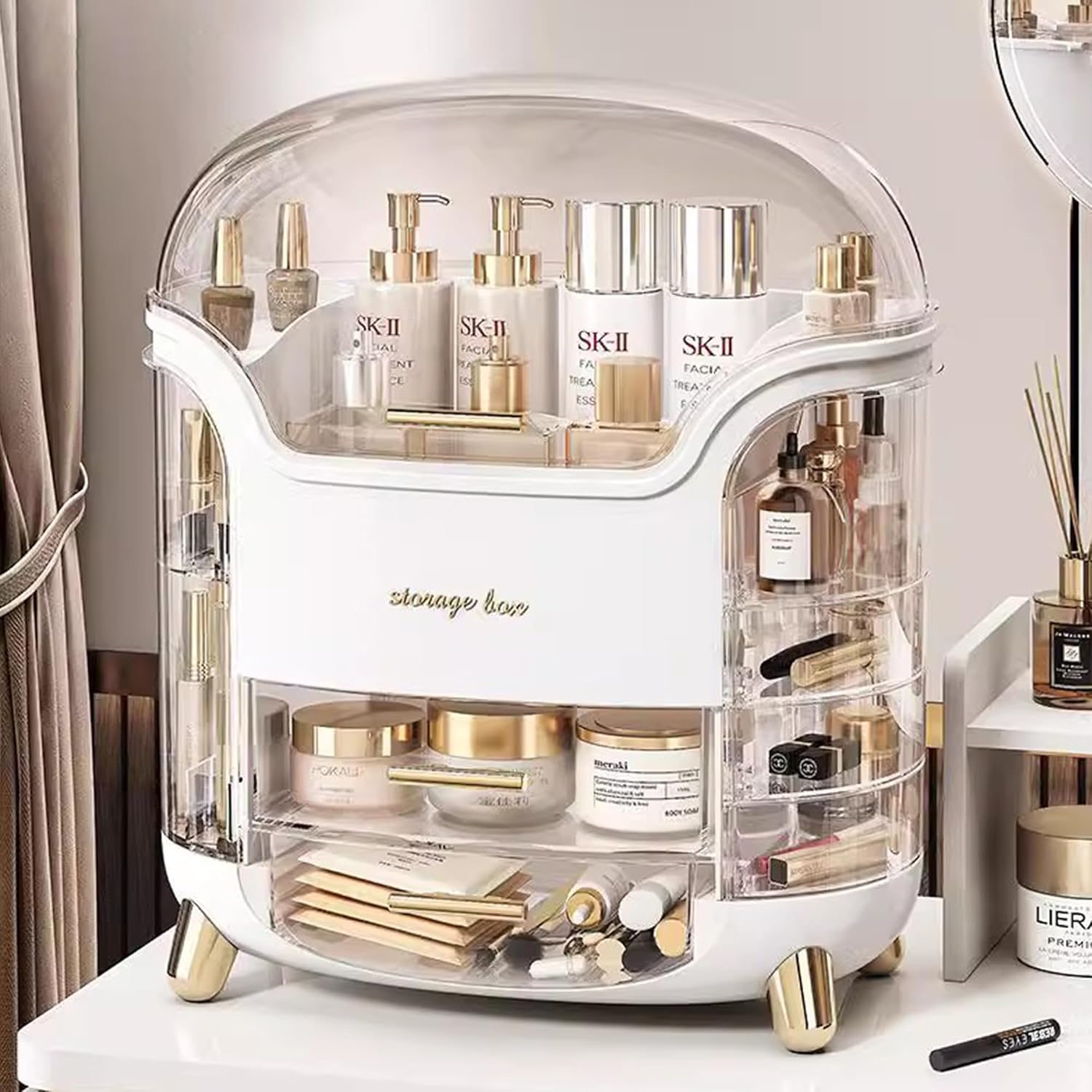 Organisateur de maquillage multifonctionnel : le rangement idéal pour skincare et bijoux dans votre salle de bain – Image 7