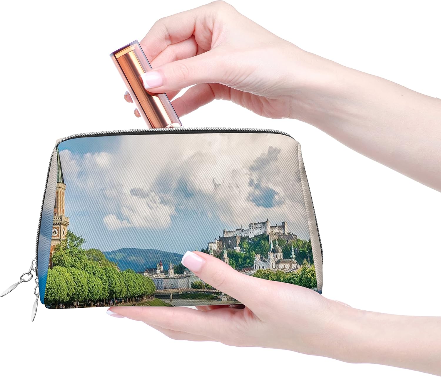 Trousse de maquillage en cuir : élégance européenne pour les passionnées de beauté en voyage – Image 2