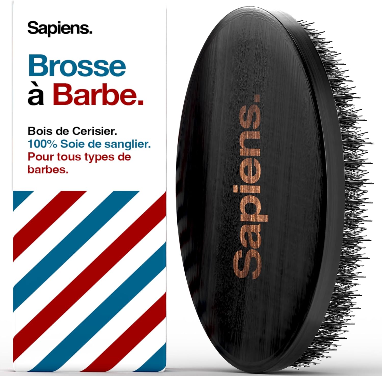 Brosse barbe homme : l'accessoire idéal pour discipliner et coiffer votre barbe et moustache   Optimisée pour appliquer facilement l'huile à barbe, cette brosse en poil de sanglier au format de poche vous accompagne partout.