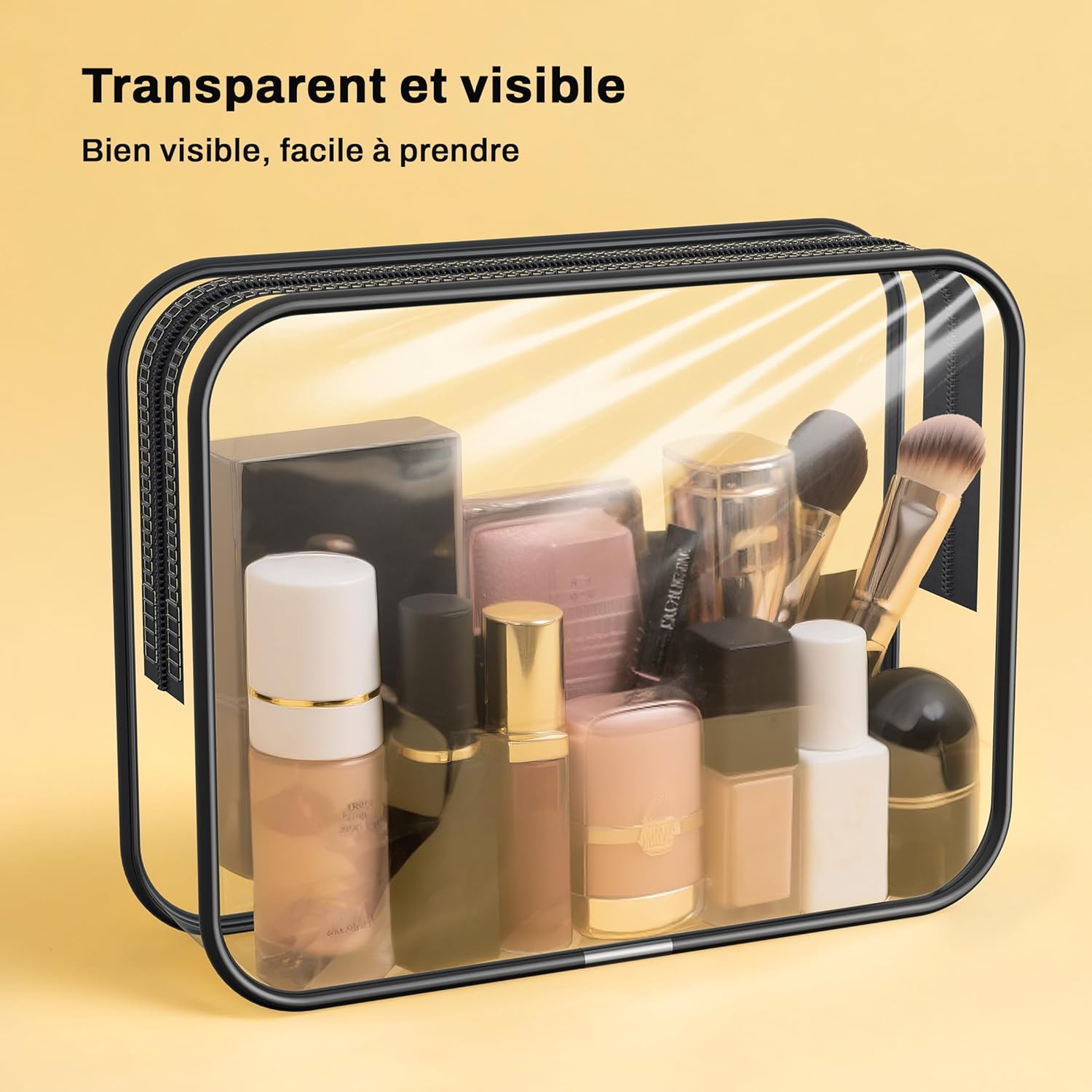 Trousse de toilette transparente 3PCS : le kit de voyage idéal pour femmes et hommes en avion – Image 3