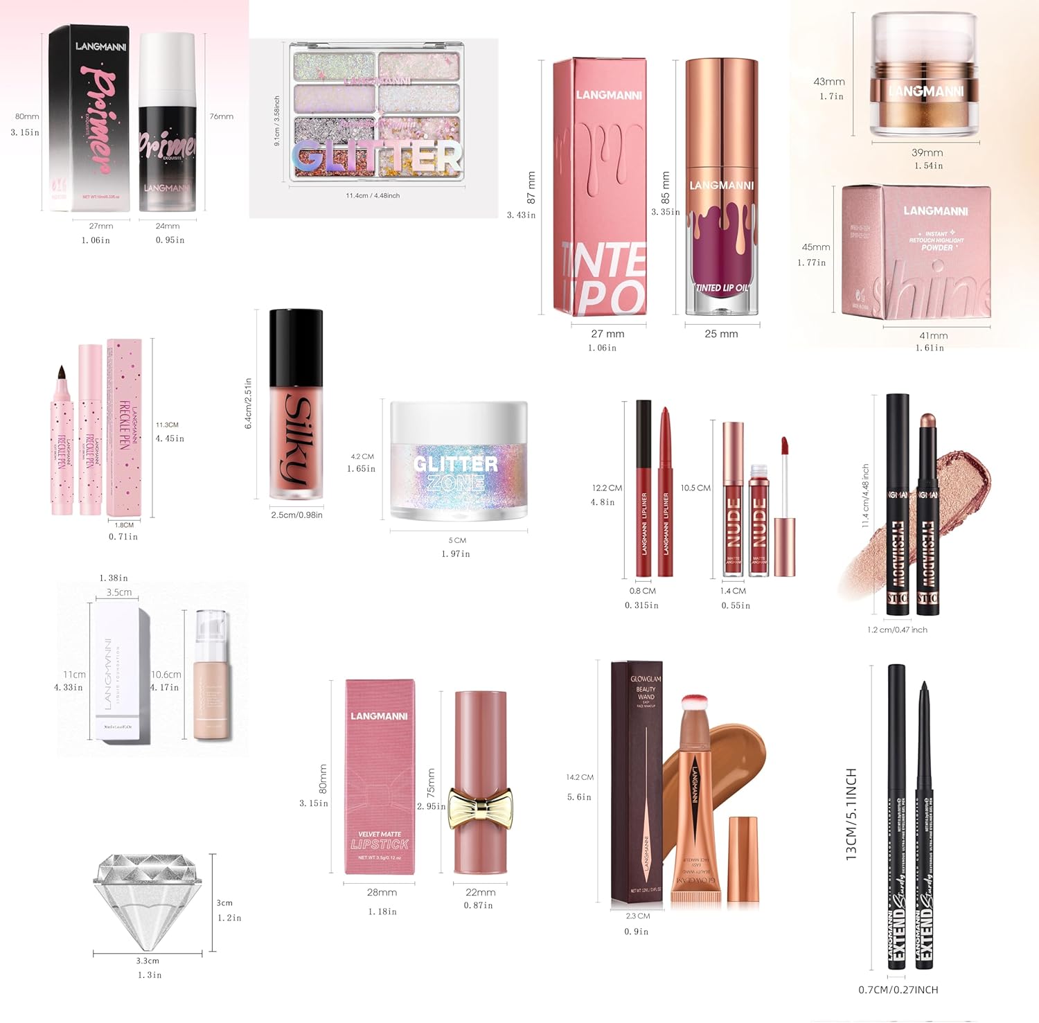 Kit cosmétique complet : coffret de Noël de 26 pièces pour femmes et filles Découvrez un magnifique assortiment d'ombres à paupières, fond de teint, correcteur, brillant à lèvres, blush et eyeliner pour sublimer votre beauté en cette saison festive ! – Image 7