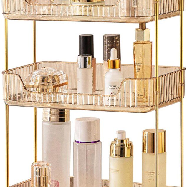 Organisateur de maquillage : le rangement parfait pour vos cosmétiques et parfums en trois couches