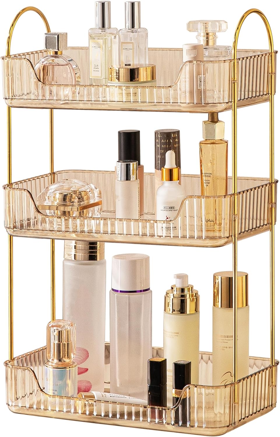 Organisateur de maquillage : le rangement parfait pour vos cosmétiques et parfums en trois couches