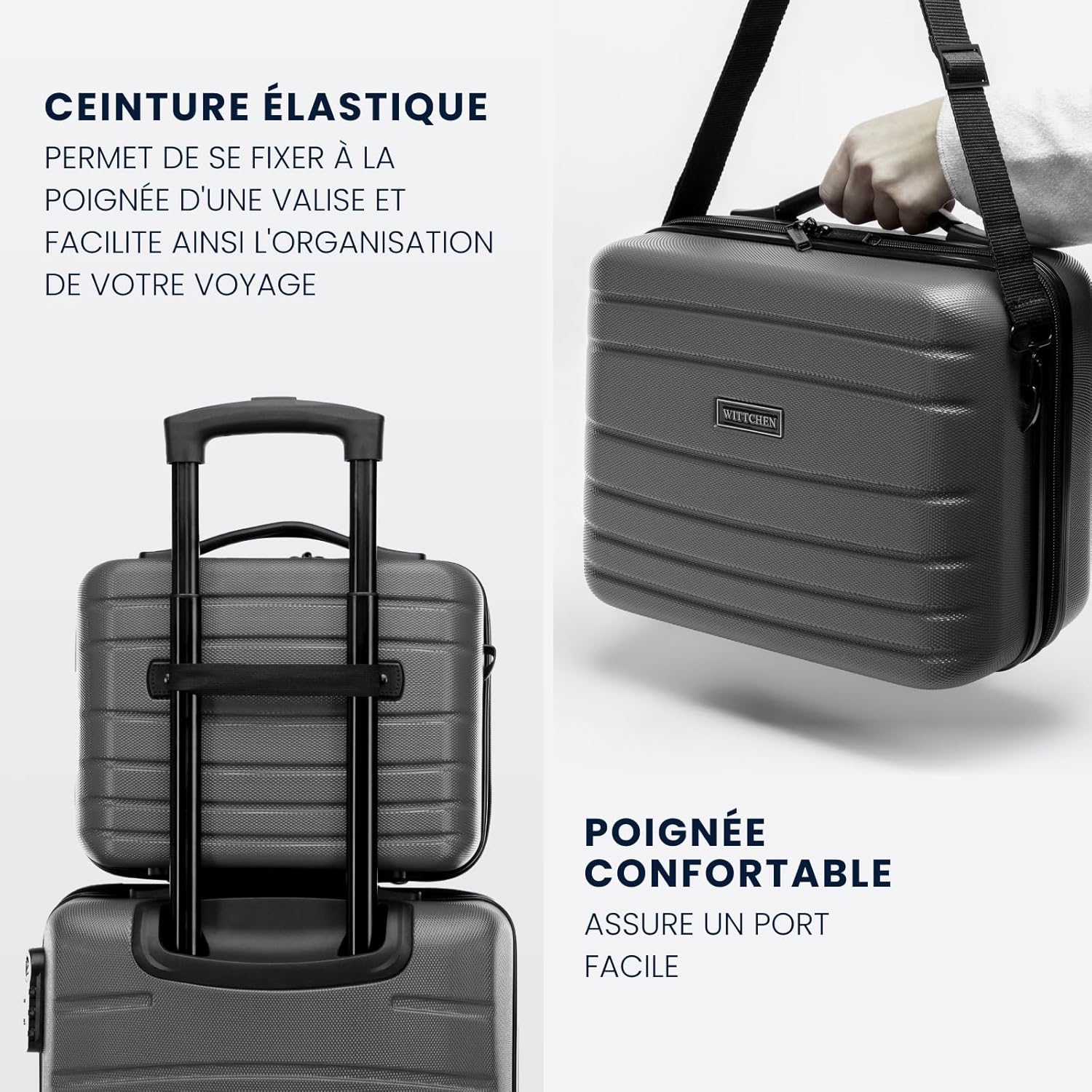 Valise rigide en ABS : l'alliée parfaite pour les voyageurs modernes Découvrez notre bagage à main avec 4 roulettes pivotantes et serrure à combinaison pour un voyage en toute sérénité – Image 4