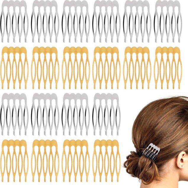 Peignes décoratifs en métal vierge : lot de 20 peignes à 5 dents pour sublimer votre chignon de mariage