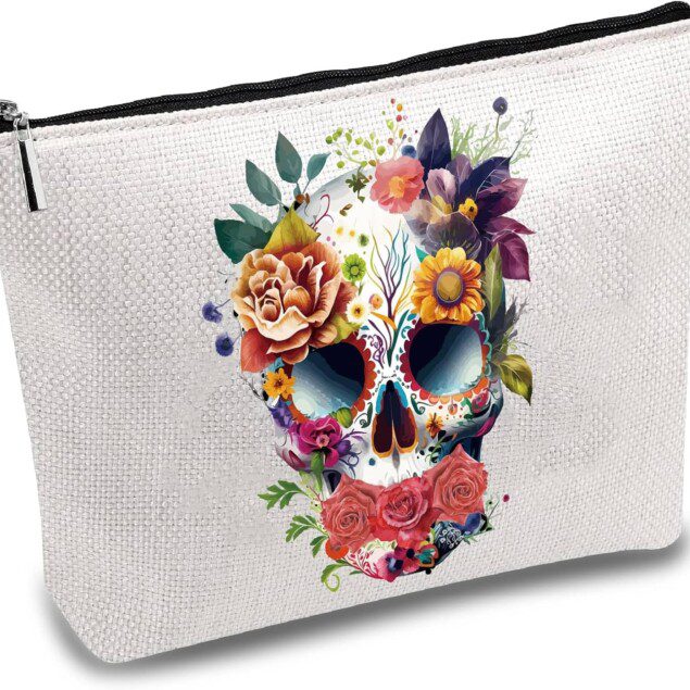 Trousse maquillage forme tête mort : l'accessoire stylé pour les passionnés de cosmétiques et de voyages