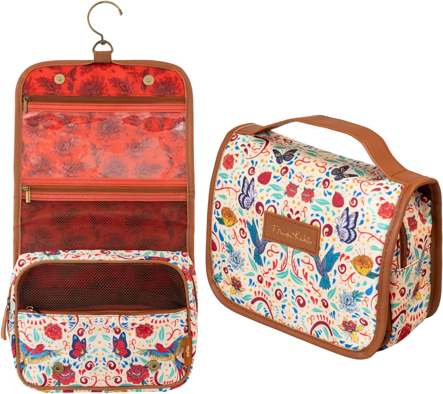 Trousse de toilette voyage Frida Kahlo : l'accessoire élégant pour femmes, hommes et enfants   Organisez vos essentiels avec style grâce à son crochet de suspension