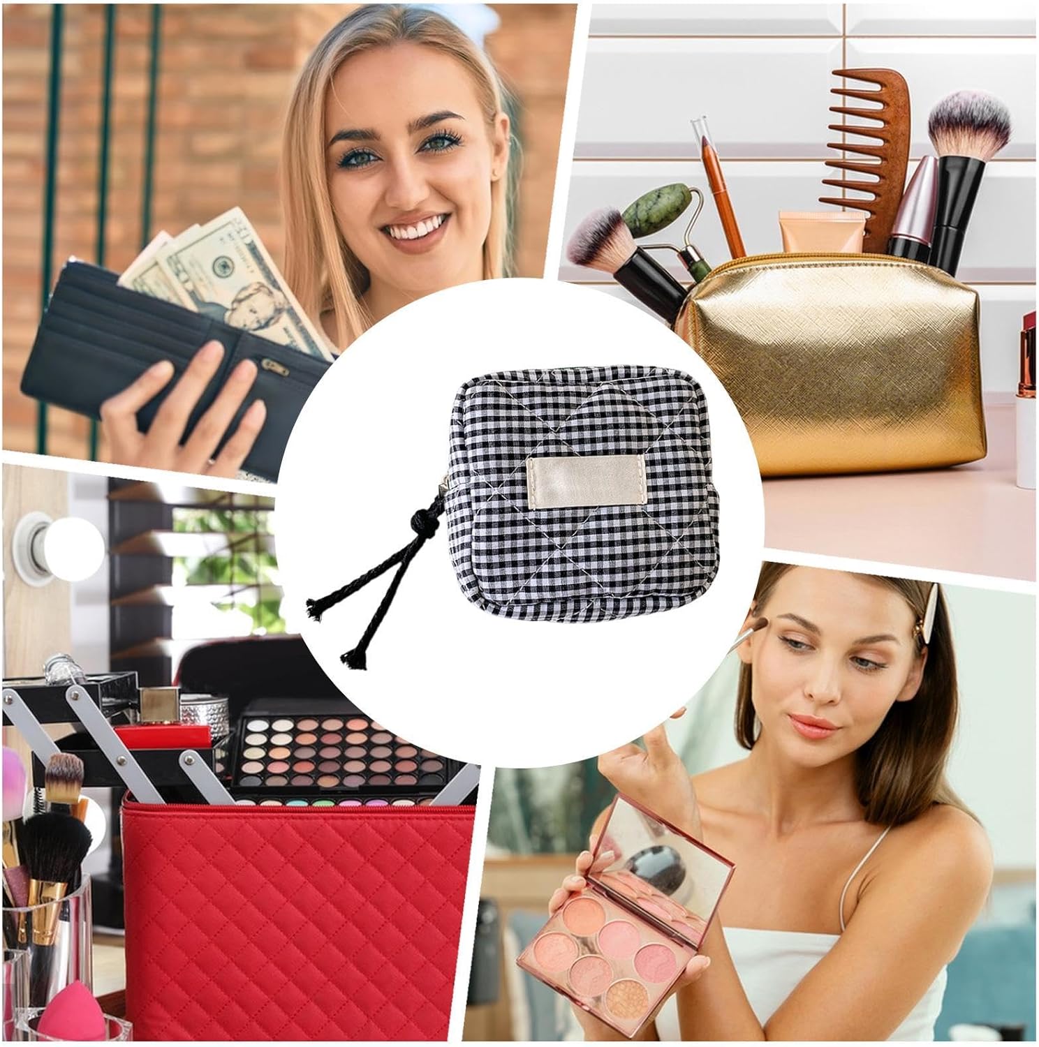 Petite trousse de maquillage : un sac cosmétique noir pratique pour les voyages et le quotidien – Image 4