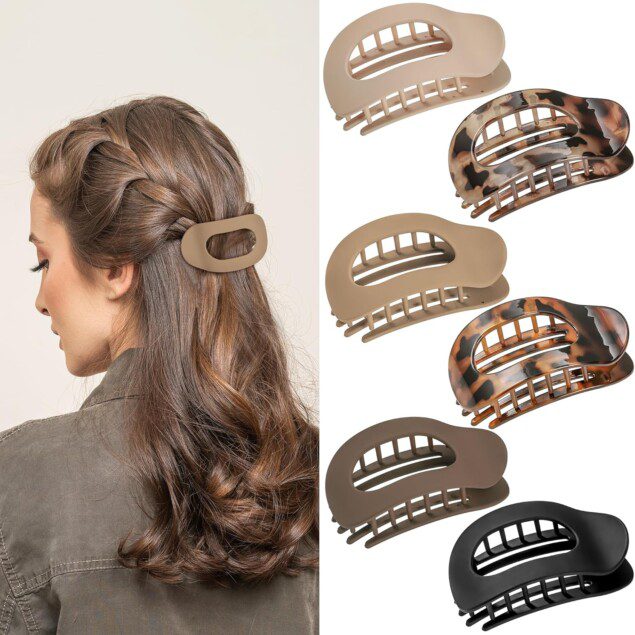 Pinces à cheveux plates : 6 pièces antidérapantes pour dames aux cheveux épais et clairsemés