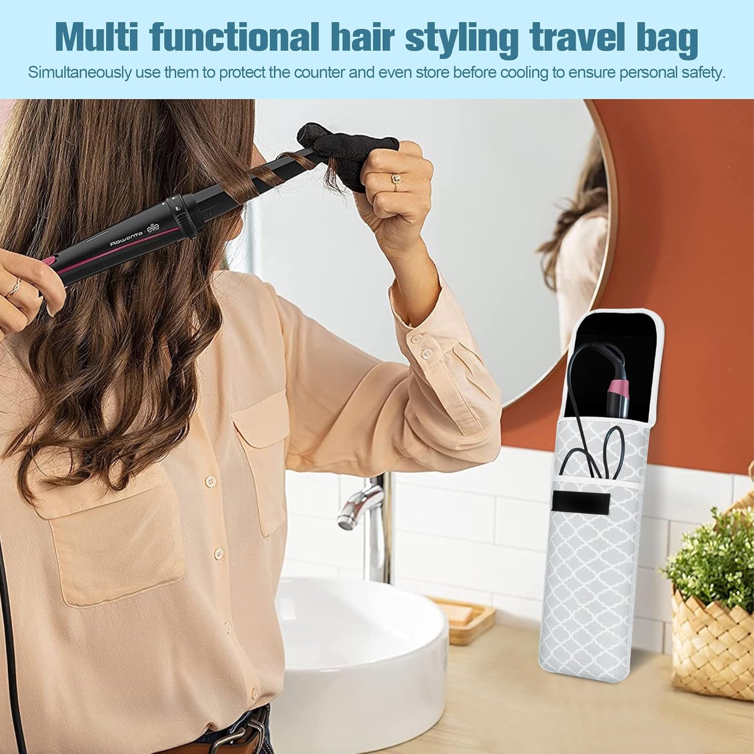 Sac de rangement résistant à la chaleur : housse de voyage élégante pour fer à lisser et fer à friser, idéale pour les adeptes de mode – Image 7