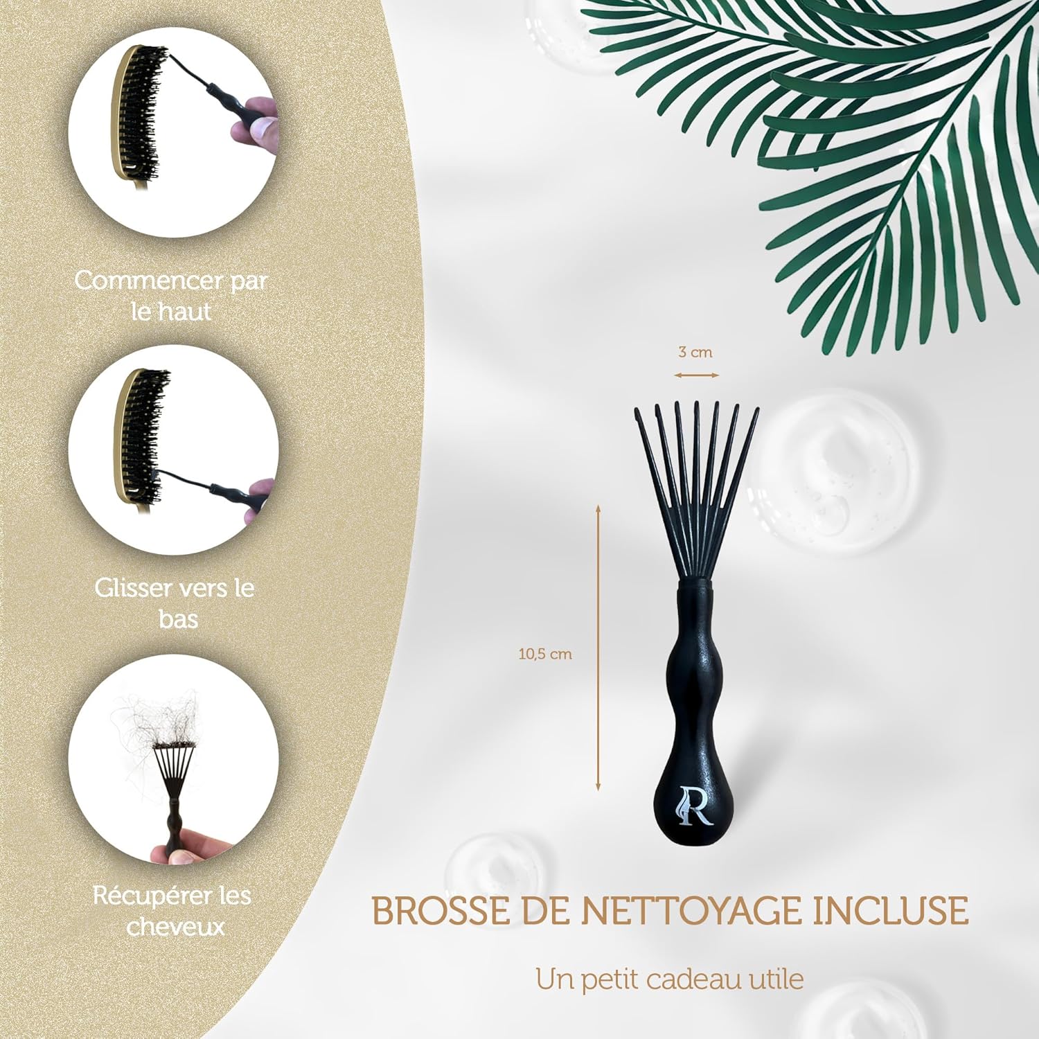 Brosse cheveux poils de sanglier et nylon : démêlage magique sans douleur pour femmes et enfants Idéale pour tous types de cheveux, y compris bouclés, épais et afro, avec massage du cuir chevelu – Image 6