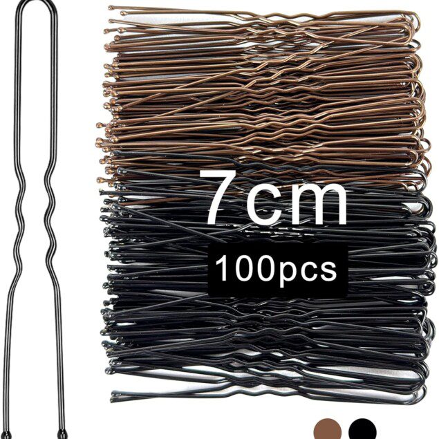 Épingle à cheveux femme : 100 pièces pour un chignon élégant et sécurisé Accessoires de coiffure en métal noir et marron pour sublimer vos coiffures au quotidien