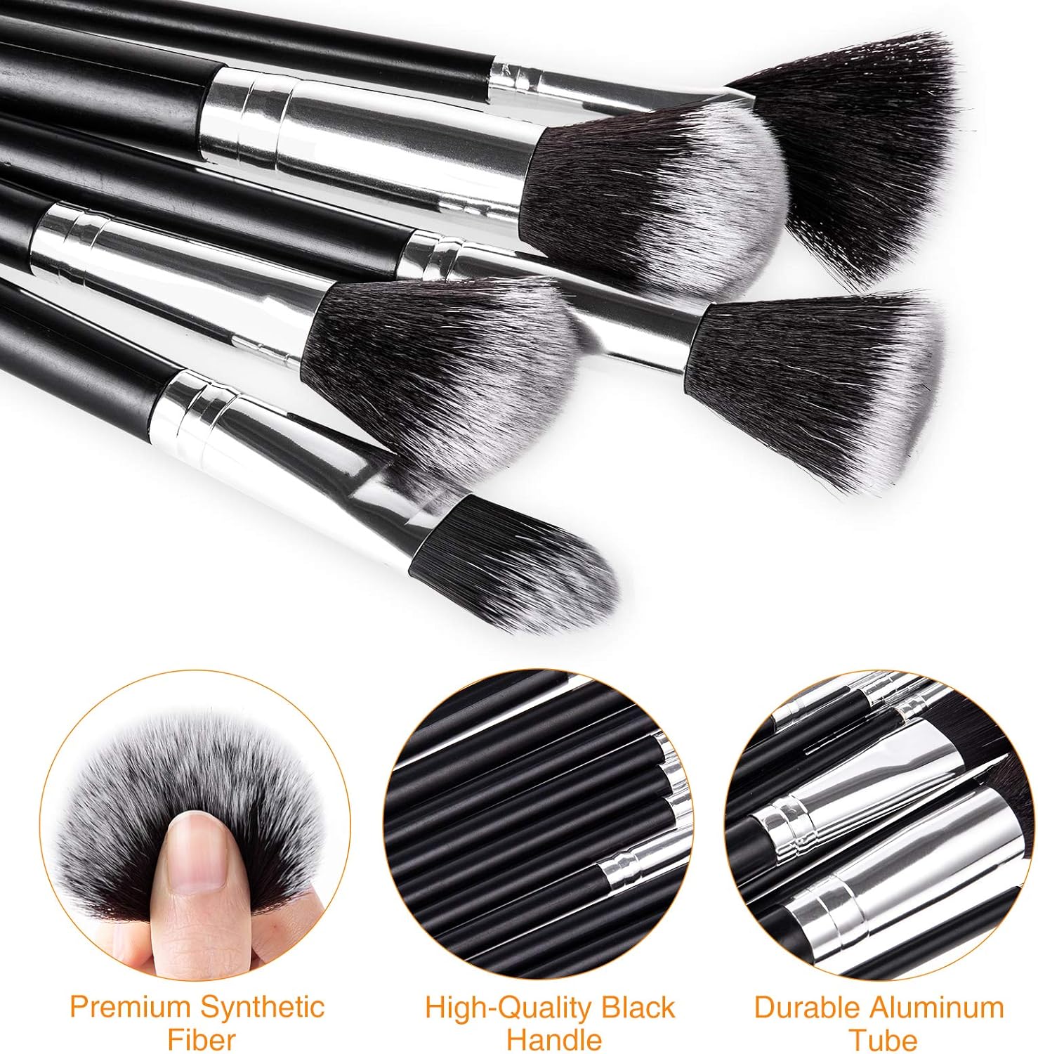 Pinceaux de maquillage : set professionnel de 15 pièces pour un teint parfait et un maquillage éclatant – Image 2
