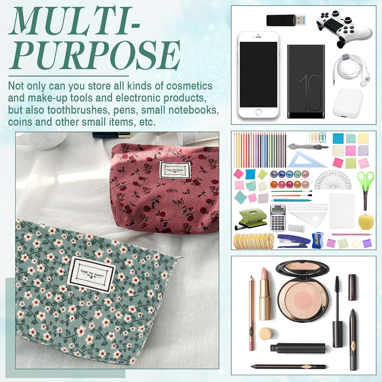 Trousse de toilette voyage : 2 pièces en velours côtelé pour femmes, élégance et praticité au quotidien – Image 5