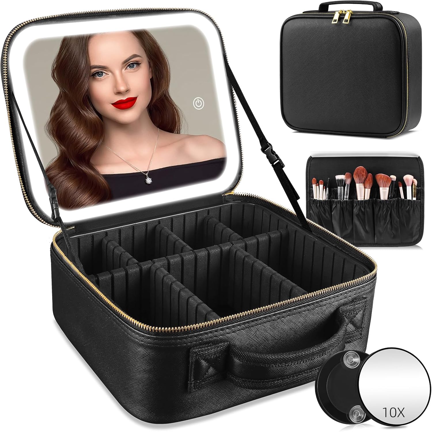Sac de maquillage de voyage : l'organisateur idéal pour les passionnées de beauté avec miroir éclairé et luminosité réglable