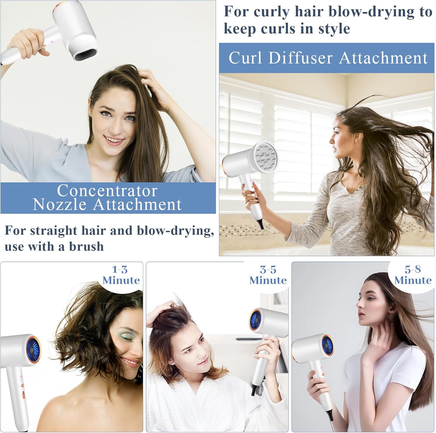 Sèche-cheveux ionique 2400W : l'allié idéal pour une coiffure parfaite en toute discrétion – Image 4