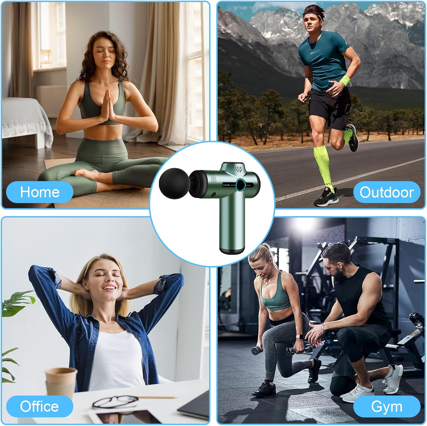 Pistolet de massage ultra silencieux : soulagement des douleurs musculaires pour les sportifs Découvrez le pistolet de massage miniature avec 99 vitesses et 8 têtes interchangeables, conçu pour apaiser vos tensions musculaires tout en offrant une expérience relaxante. – Image 7