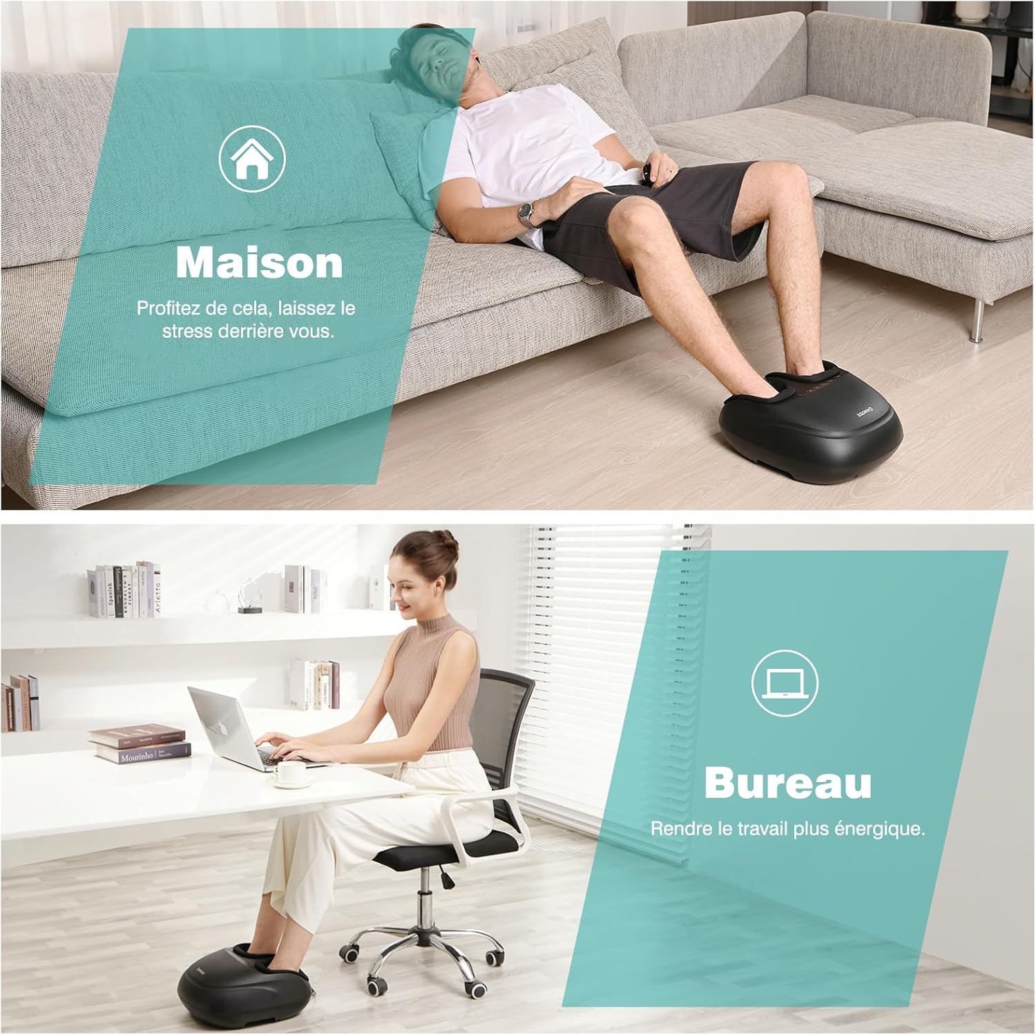 Masseur pieds shiatsu avec chaleur : soulage fasciite plantaire et douleurs pour femmes – Image 7