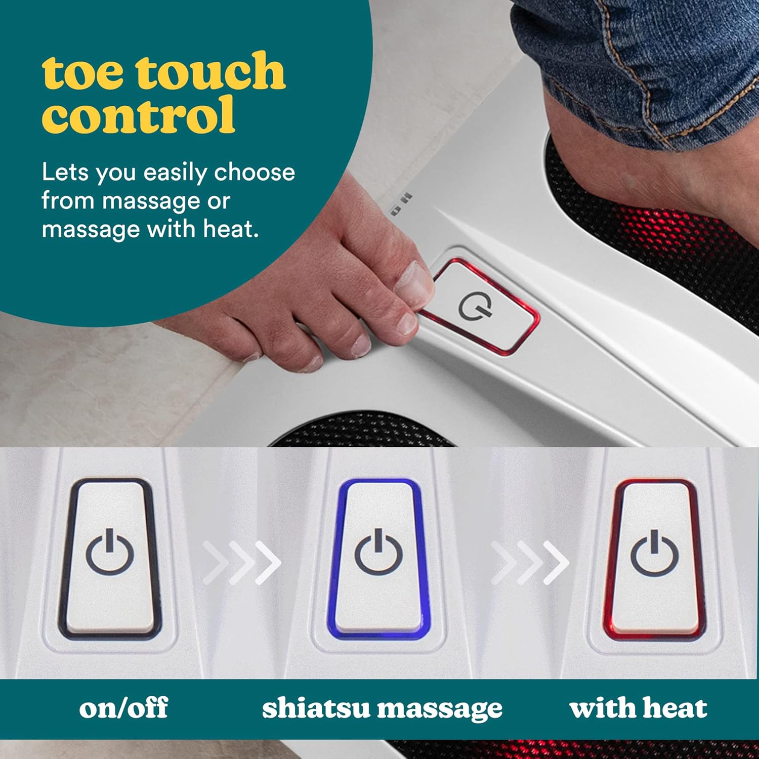 Massage des pieds électrique chauffant : appareil Shiatsu pour une relaxation optimale des voûtes plantaires – Image 5