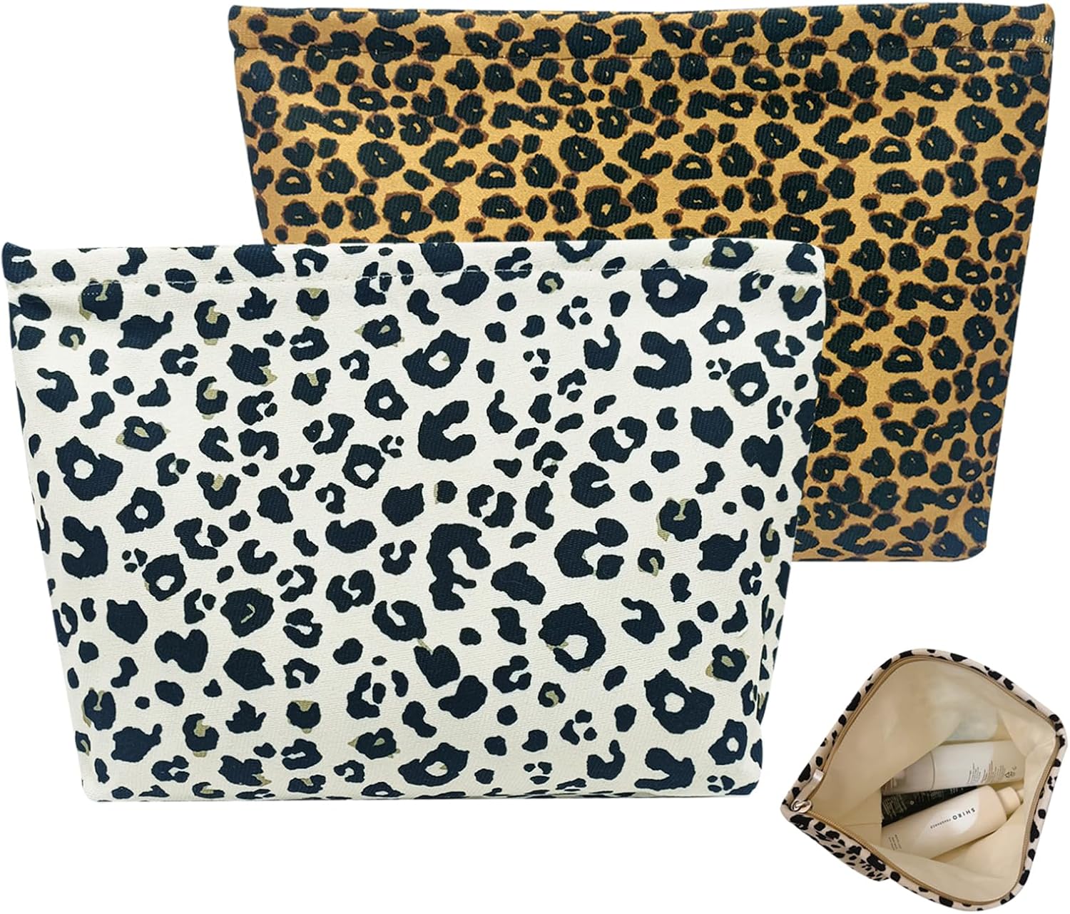 Trousse de maquillage élégante : pour femmes et filles, grande capacité et style imprimé léopard