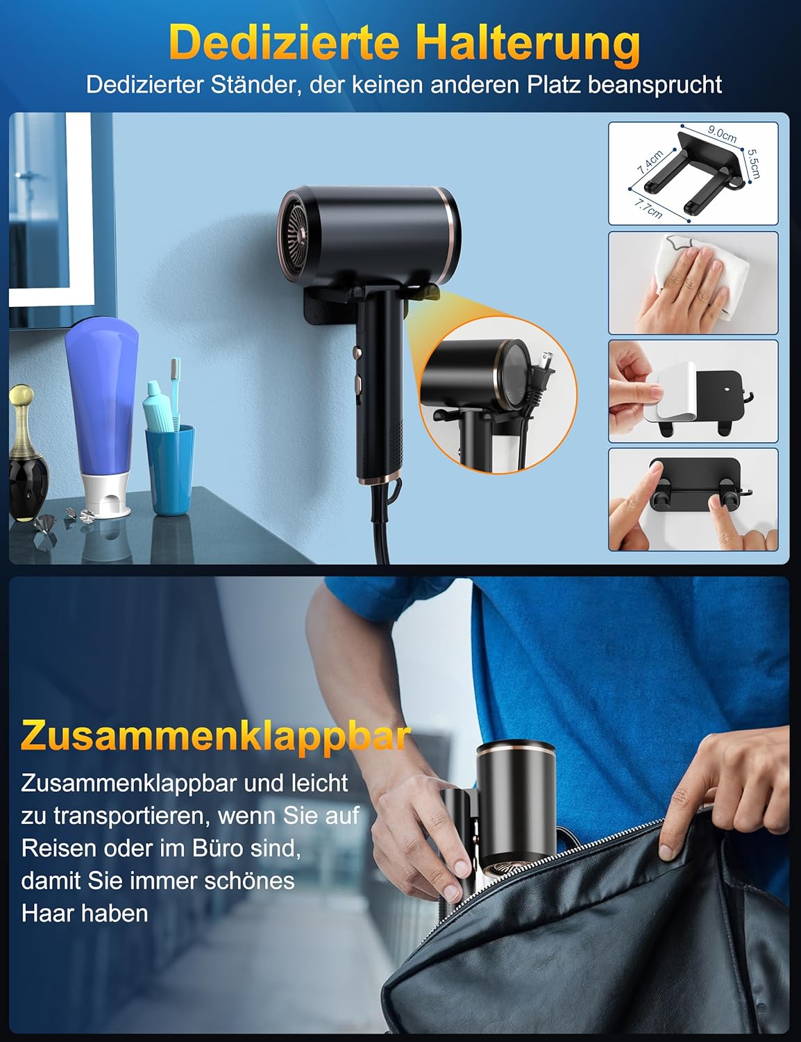 Sèche-cheveux ionique pliable 2400W : l'allié parfait pour la famille, les voyages et les salons de coiffure – Image 6