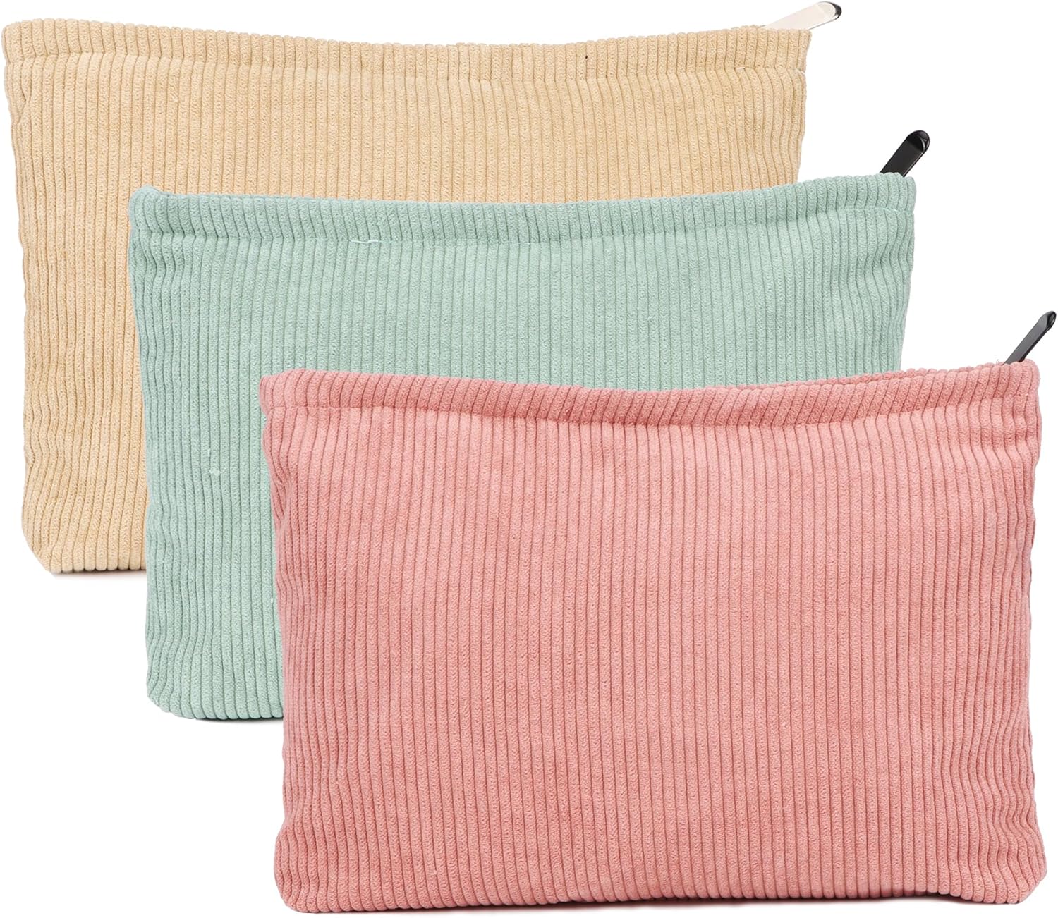 Petite pochette maquillage en velours côtelé : l'accessoire idéal pour femmes en voyage, élégante et imperméable