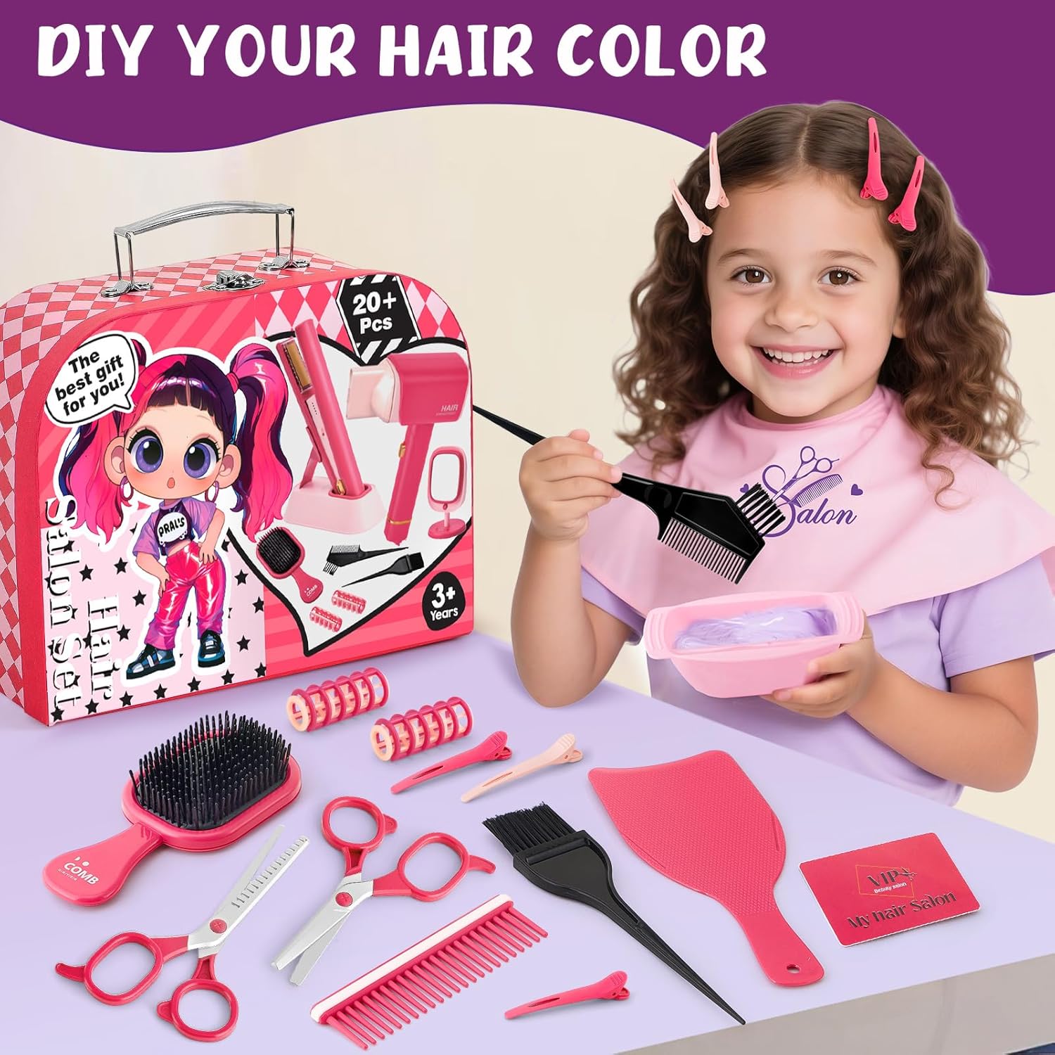 Coiffure et maquillage pour enfant : le kit complet de beauté pour filles de 3 à 8 ans – Image 5