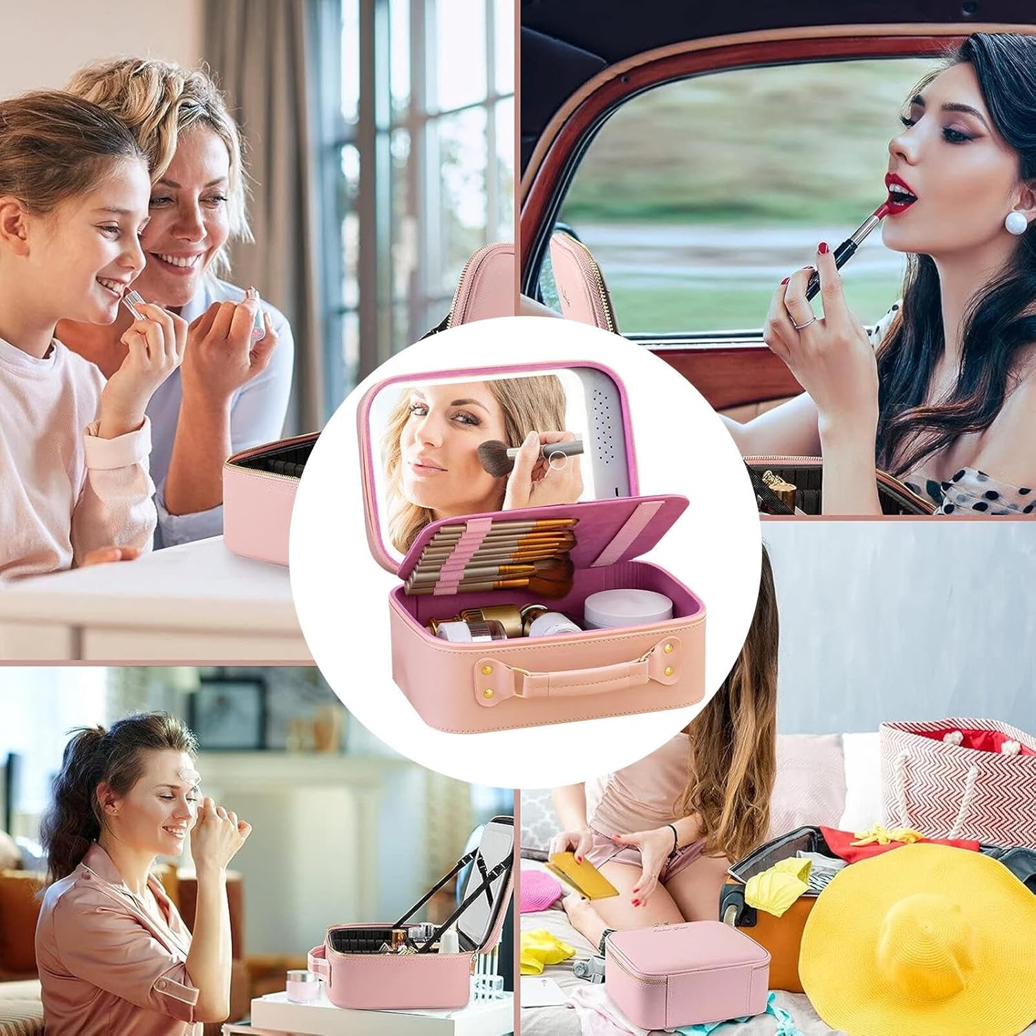 Trousse de maquillage étanche avec miroir et lumière : la solution idéale pour les passionnées de cosmétiques en voyage – Image 4