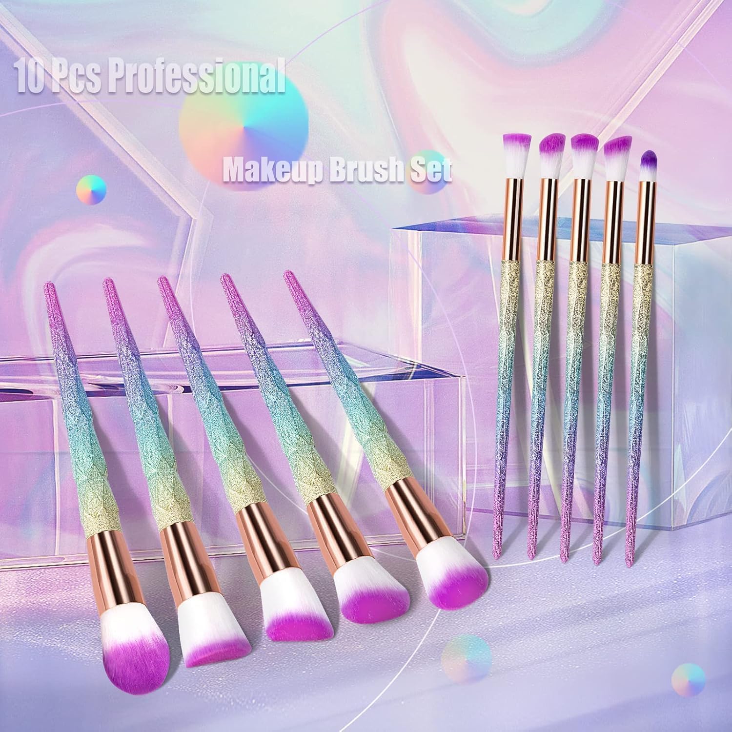 Pinceaux de maquillage professionnels : lot de 10 pour un teint parfait et un look éclatant – Image 7