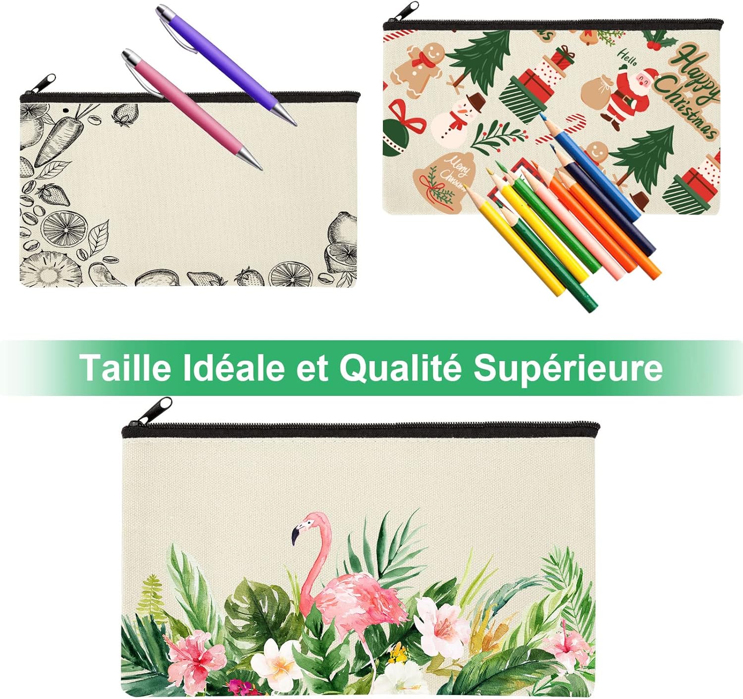 Pochette tissu zippée : 30 pièces pour le rangement élégant de votre maquillage – Image 3