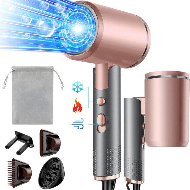 Sèche-cheveux ionique pliable 2400W : performance professionnelle pour la famille, les voyages et les salons de coiffure