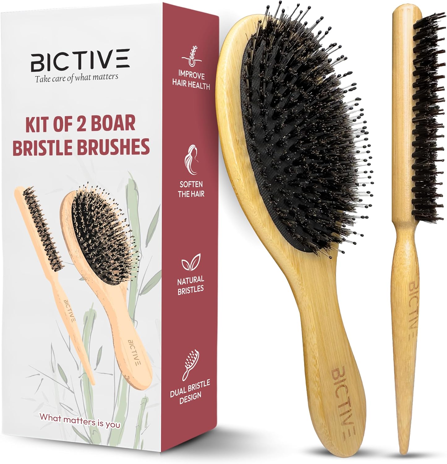 Brosses cheveux poils de sanglier : kit idéal pour femmes et hommes avec cheveux fins et fragiles