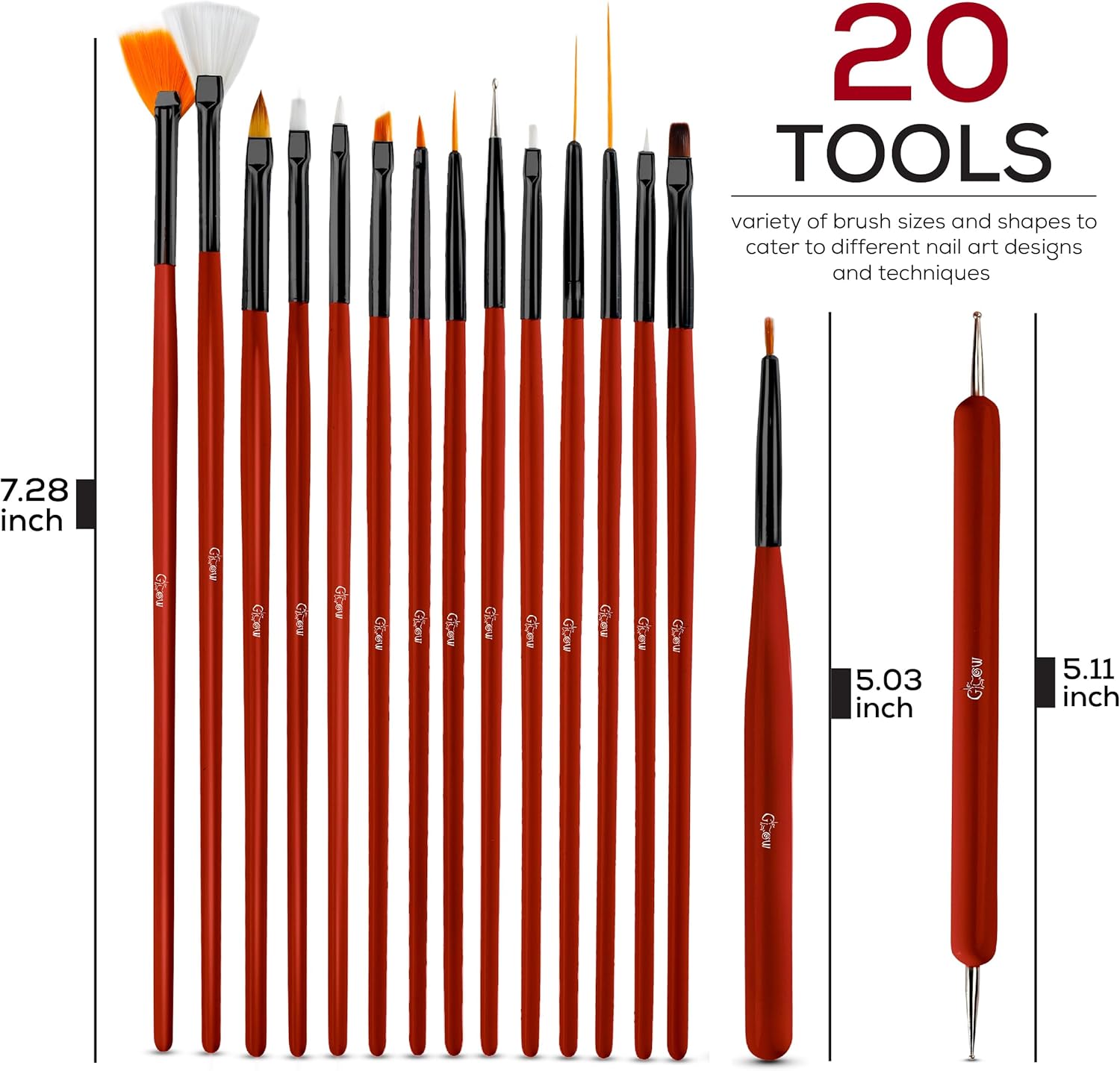 Pinceau nail art : 20 pièces idéales pour débutants et professionnels, pour réaliser des détails impeccables sur vos ongles – Image 7