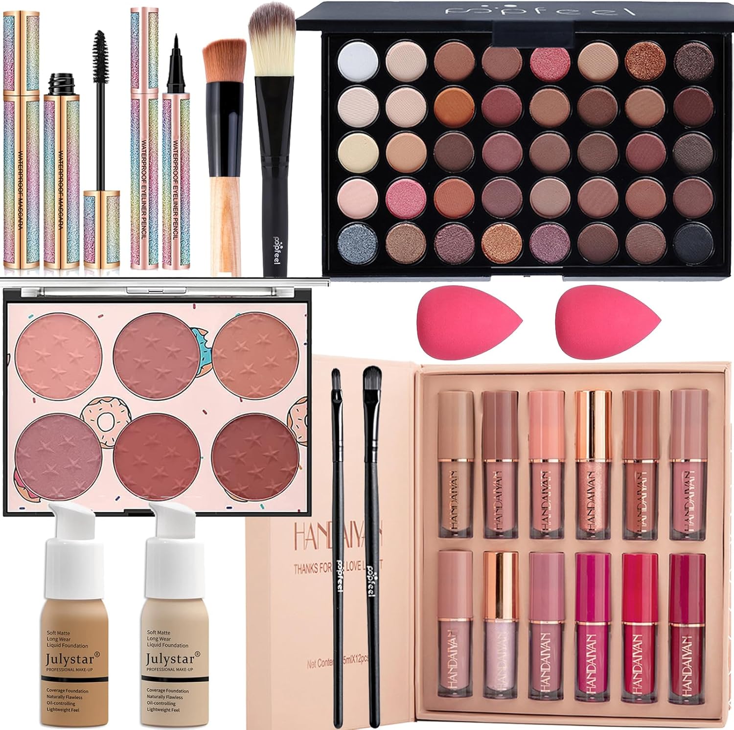 Kit de maquillage complet pour femmes et adolescentes : sublimez votre beauté avec un coffret professionnel incluant ombres à paupières, rouge à lèvres et plus