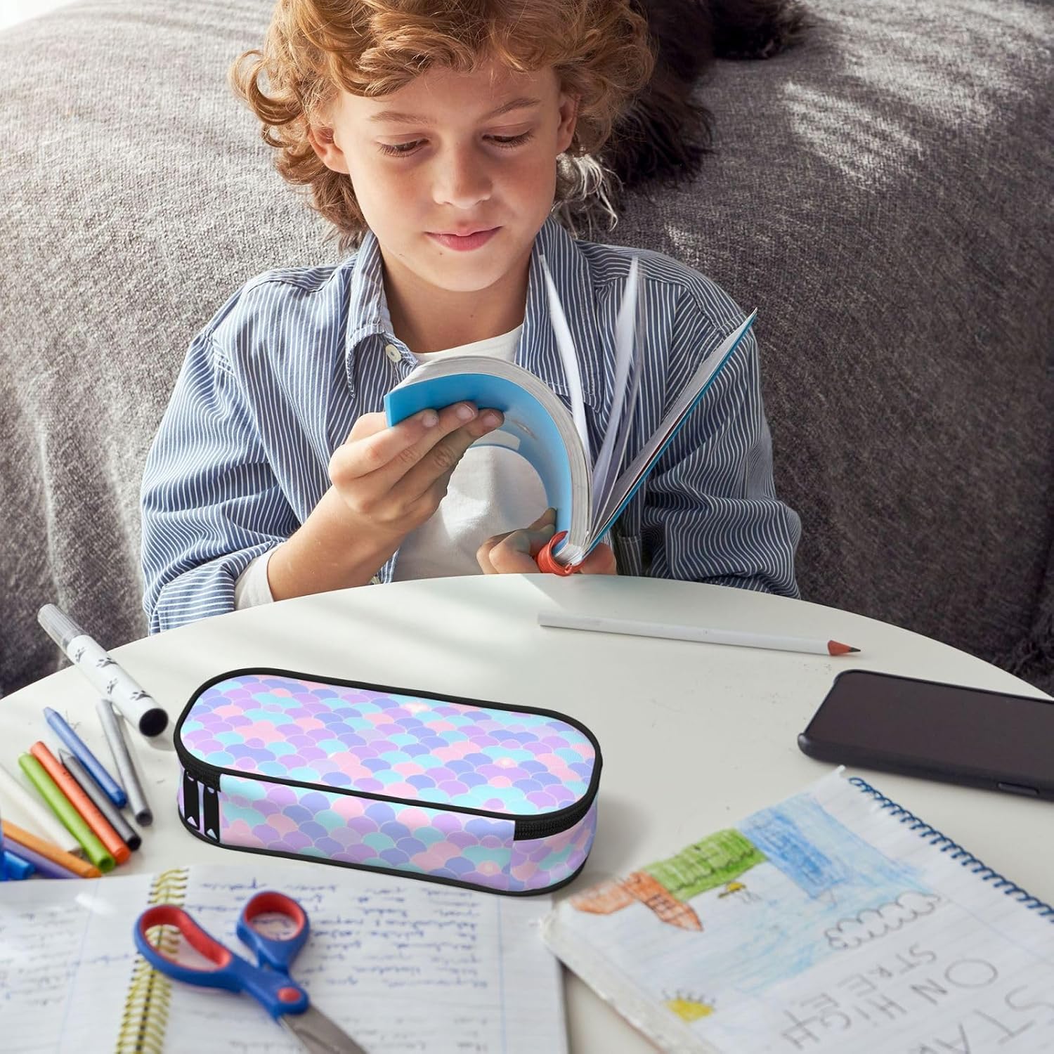 Trousse à crayons avec compartiments multicouches : idéale pour étudiants et professionnels en quête d'organisation élégante – Image 7