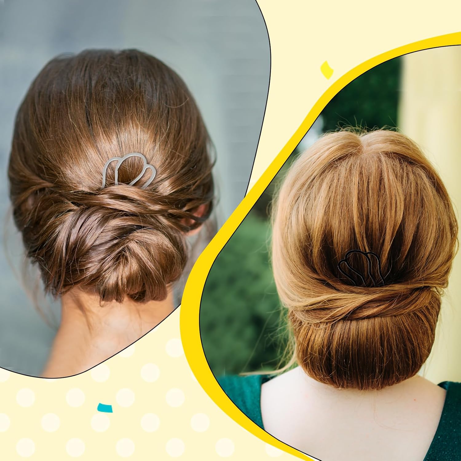 Fourchettes à cheveux en métal : lot de 8 peignes latéraux pour un chignon élégant et sécurisé – Image 7
