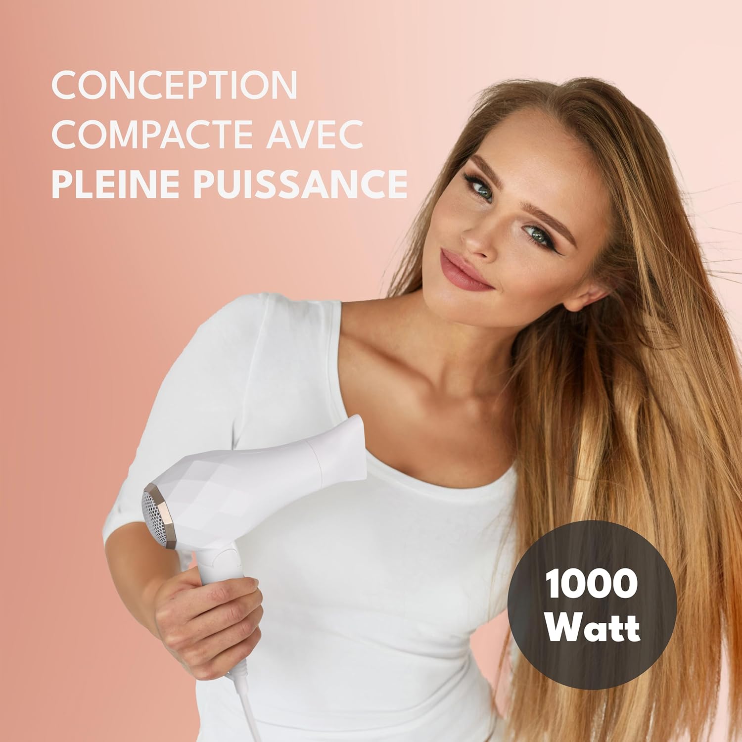 Sèche-cheveux voyage pliable : le compagnon idéal pour les globe-trotteuses Optimisez votre coiffure où que vous soyez avec ce mini sèche-cheveux léger de 1000W, doté d’une double tension et d’un sac de voyage pratique, incluant une buse de coiffage pour des résultats professionnels. – Image 2
