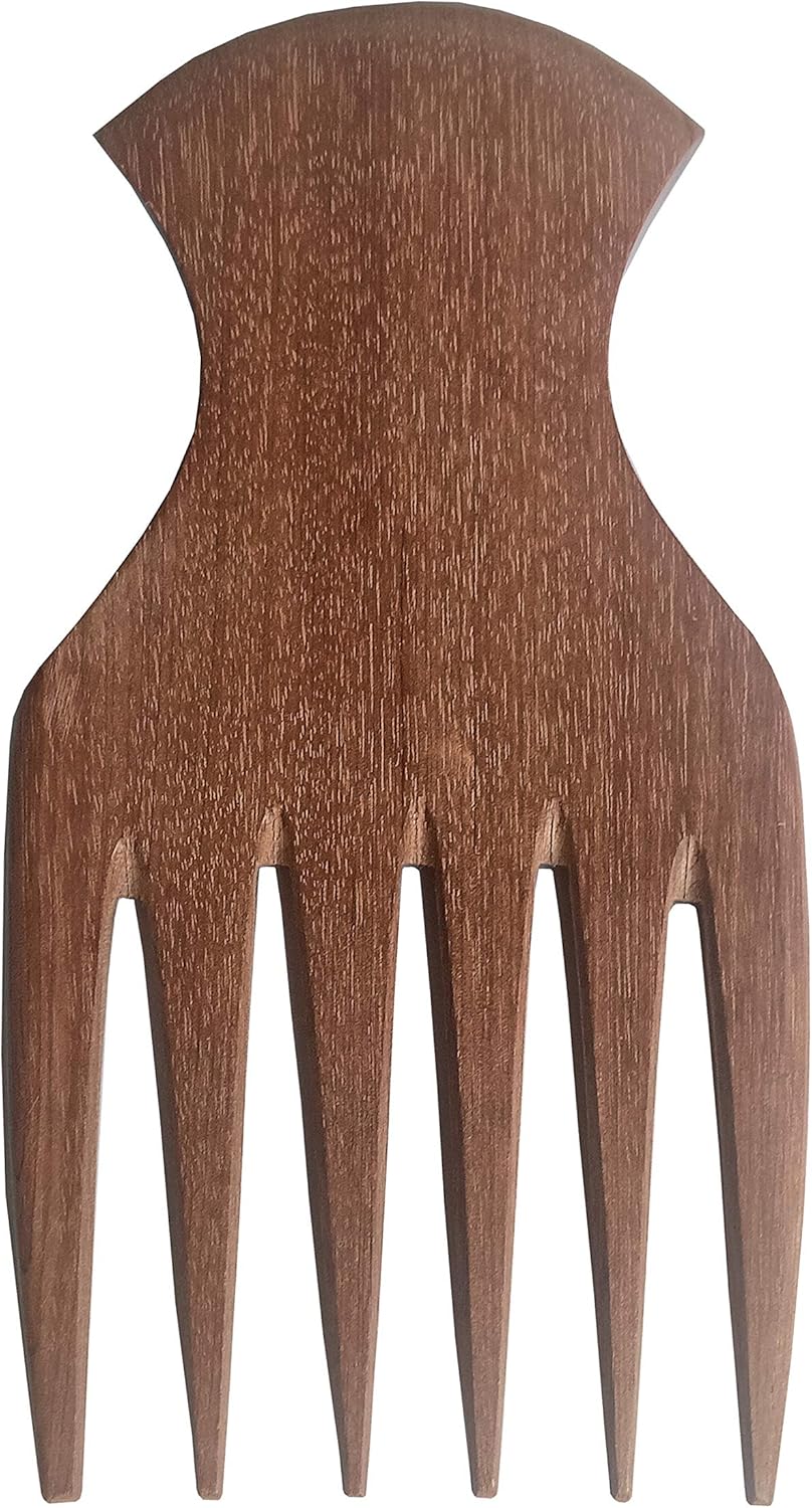 Peigne afro en bois naturel fait main : l'accessoire idéal pour cheveux épais et bouclés – Image 5